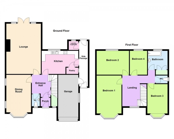 Floor Plan Image for 4 Bedroom Detached House for Sale in Carlton Avenue, Streetly, Sutton Coldfield, B74 3JF