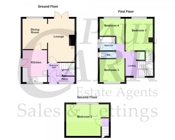 Floor Plan for 4 Bedroom Semi-Detached House for Sale in Hundred Acre Road, Streetly, Sutton Coldfield, B74 2LA, Streetly, B74, 2LA - Offers Over &pound300,000