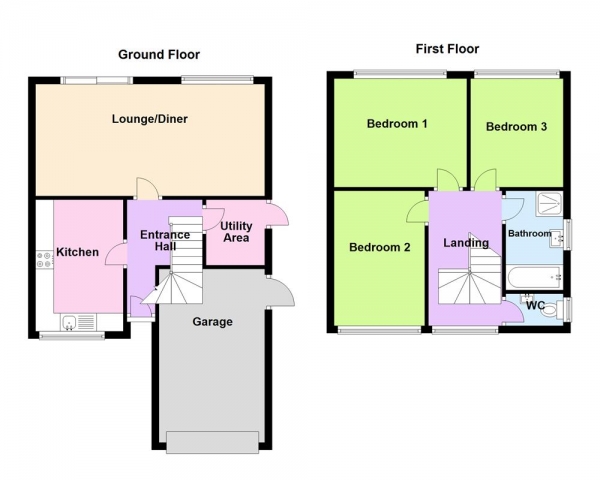 Floor Plan Image for 3 Bedroom Semi-Detached House for Sale in Fordwater Road, Streetly, Sutton Coldfield, B74 2BG