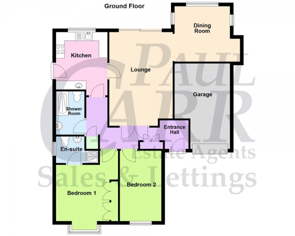 Floor Plan Image for 2 Bedroom Detached Bungalow for Sale in Langham Green, Sutton Coldfield
