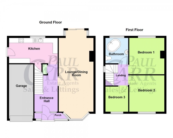 Floor Plan Image for 3 Bedroom Semi-Detached House for Sale in Cherrywood Road, Streetly, Sutton Coldfield, B74 3RU