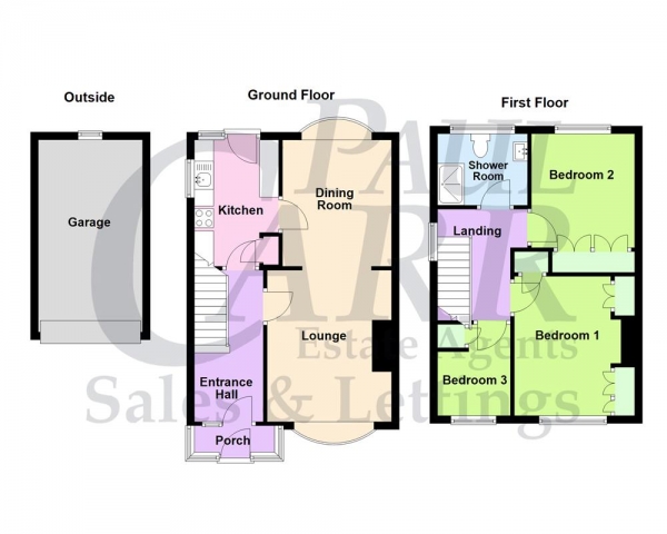 Floor Plan Image for 3 Bedroom Semi-Detached House for Sale in Aldridge Road, Streetly, Sutton Coldfield, B74 3TT