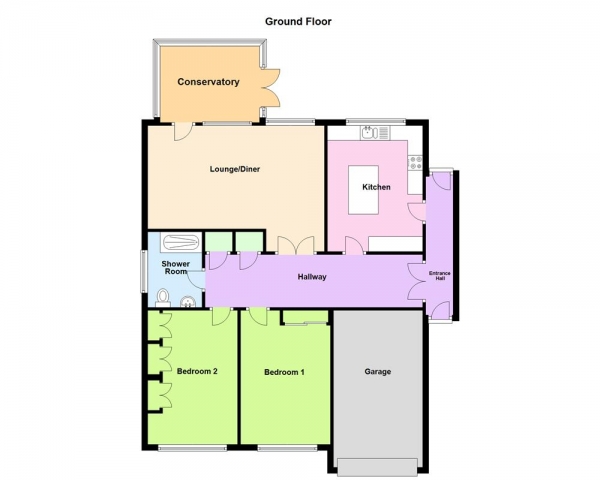 Floor Plan for 2 Bedroom Detached Bungalow for Sale in Aldridge Road, Streetly, Sutton Coldfield, B74 3TS, Streetly, B74, 3TS - Offers Over &pound440,000