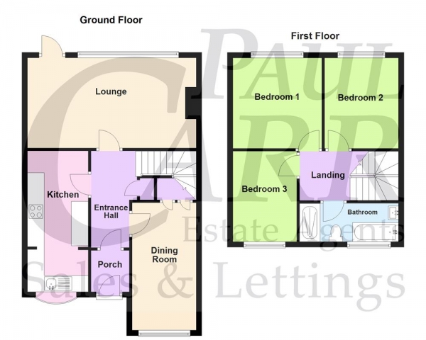 Floor Plan Image for 3 Bedroom Terraced House for Sale in Silverstone Drive, Streetly, Sutton Coldfield, B74 2BD