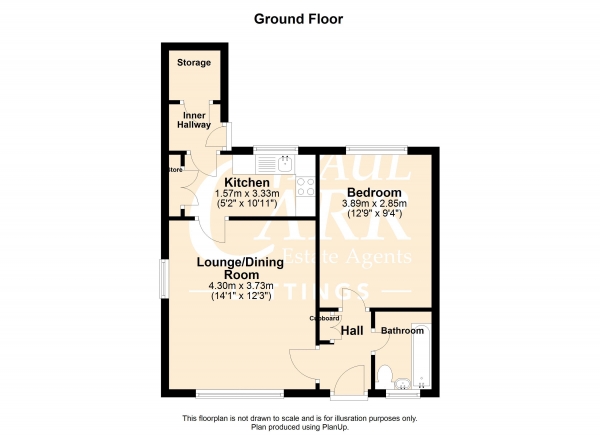 Floor Plan Image for 1 Bedroom Semi-Detached Bungalow to Rent in Browns Drive, Boldmere, Sutton Coldfield B73 5RN