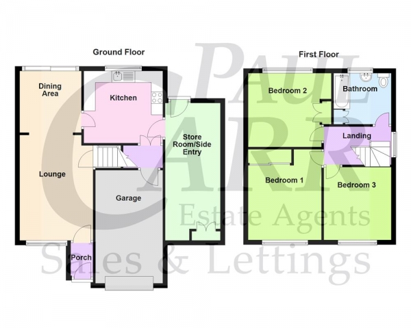 Floor Plan Image for 3 Bedroom End of Terrace House for Sale in Oakwood Drive, Streetly, Sutton Coldfield