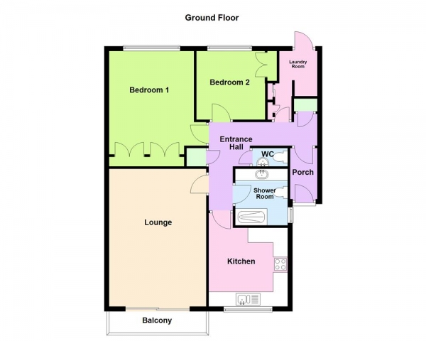 Floor Plan Image for 2 Bedroom Apartment for Sale in Banners Court, Banners Gate Road, Sutton Coldfield, B73 6RT