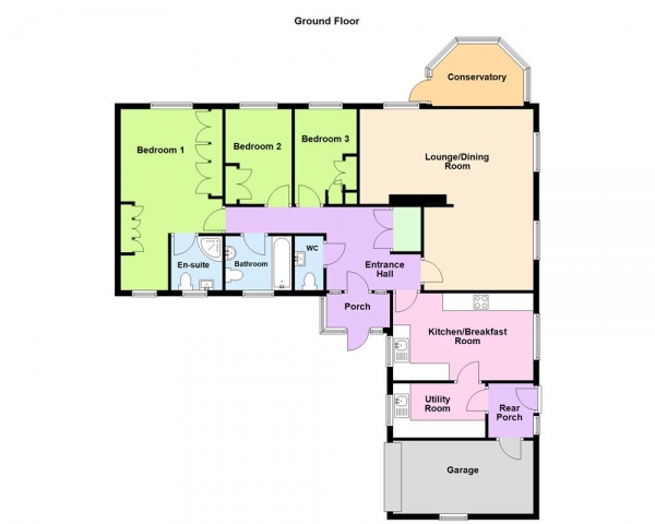 Floor Plan Image for 3 Bedroom Detached Bungalow for Sale in Ollison Drive, Streetly, Sutton Coldfield, B74 3DZ