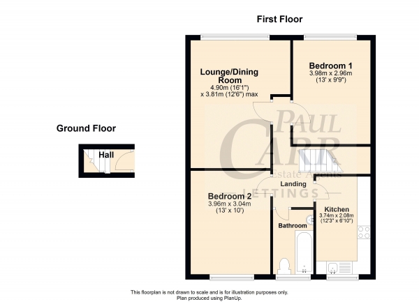 Floor Plan Image for 2 Bedroom Maisonette to Rent in Marlpit Lane, Four Oaks, Sutton Coldfield B75 5PN