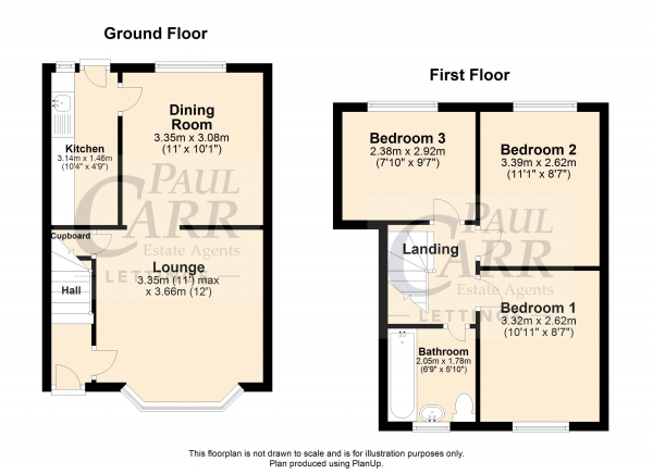 Floor Plan for 3 Bedroom Terraced House to Rent in Birkenshaw Road, Kingstanding, Birmingham B44 8UN, Kingstanding, B44, 8UN - £277 pw | £1200 pcm