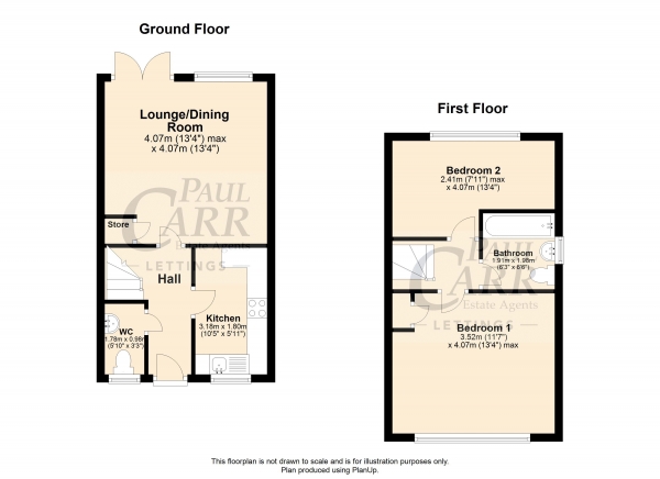 Floor Plan for 2 Bedroom Property to Rent in Hervey Grove, Erdington, Birmingham B24 0HT, Erdington, B24, 0HT - £225 pw | £975 pcm