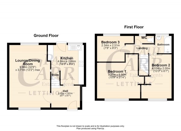 Floor Plan Image for 3 Bedroom Terraced House to Rent in Springfields, Rushall, Walsall WS4 1JX