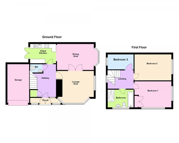 Floor Plan Image for 3 Bedroom Semi-Detached House for Sale in Elmtree Road, Streetly, Sutton Coldfield, B74 3RY