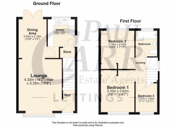 Floor Plan Image for 3 Bedroom Semi-Detached House to Rent in Chetwynd Park, Cannock, Staffordshire, WS12 0NZ