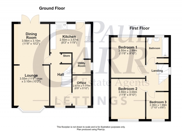 Floor Plan Image for 3 Bedroom Semi-Detached House to Rent in Westbrook Avenue, Aldridge, Walsall WS9 0BZ