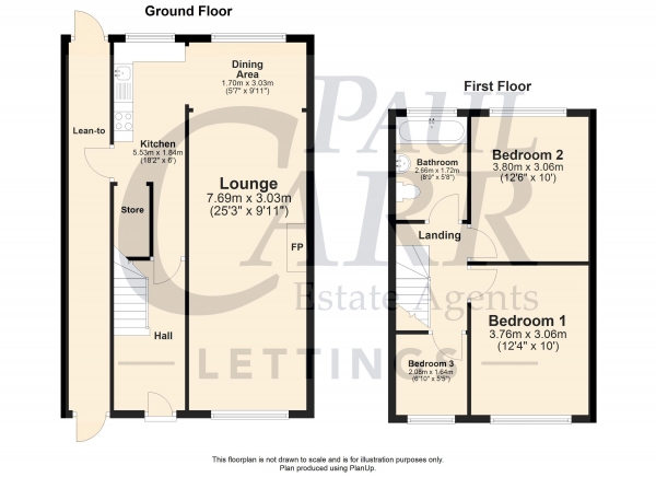 Floor Plan Image for 3 Bedroom Semi-Detached House to Rent in Shady Lane, Great Barr, Birmingham, B44 9EB