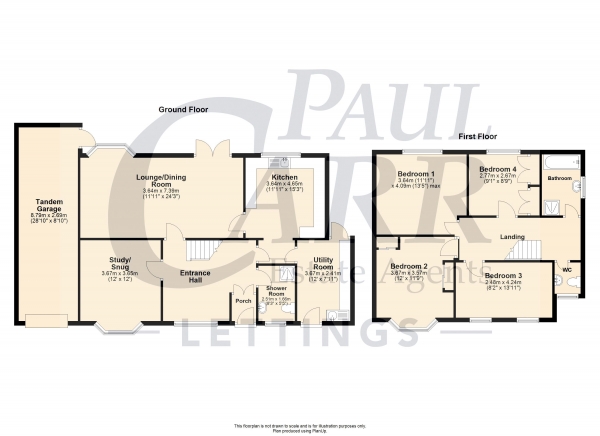 Floor Plan Image for 4 Bedroom Detached House to Rent in Thornhill Road, Streetly, Sutton Coldfield B74 3EW