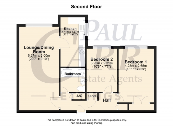 Floor Plan Image for 2 Bedroom Apartment to Rent in Anne Court, 52 Berryfields Road, Sutton Coldfield B76 2UU