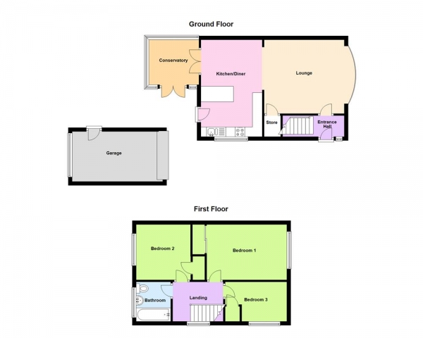 Floor Plan Image for 3 Bedroom Semi-Detached House for Sale in Limetree Road, Streetly, Sutton Coldfield, B74 3SG