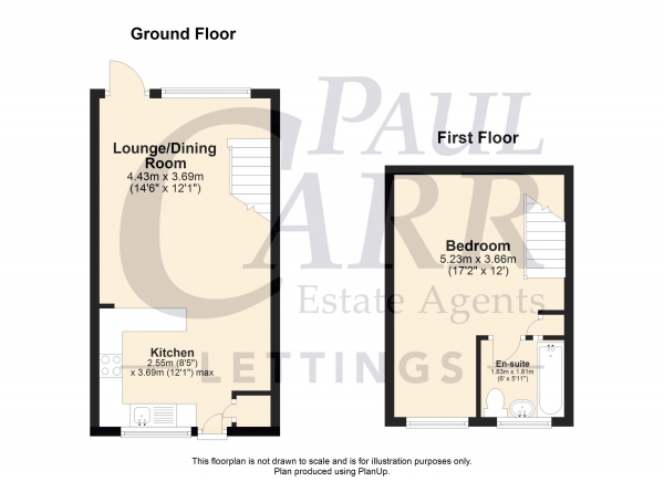 Floor Plan Image for 1 Bedroom Semi-Detached House to Rent in Heenan Grove, Lichfield WS13 7QJ