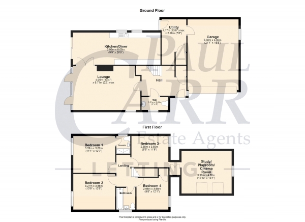 Floor Plan Image for 4 Bedroom Detached House to Rent in Tintern Close, Streetly, Sutton Coldfield B74 2EL