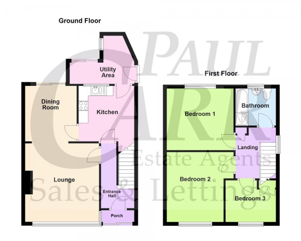 Floor Plan Image for 3 Bedroom Semi-Detached House for Sale in Hillside Drive, Streetly, Sutton Coldfield, B74 2BY