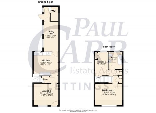 Floor Plan Image for 2 Bedroom Terraced House to Rent in New Street, Chasetown, Burntwood, WS7 3XY