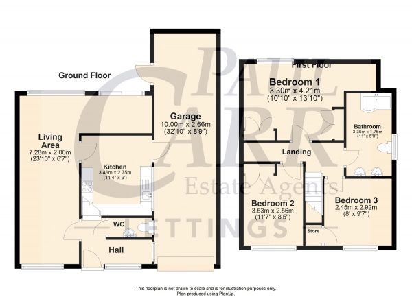 Floor Plan Image for 3 Bedroom Semi-Detached House to Rent in Raven Road, Walsall, WS5 3PZ