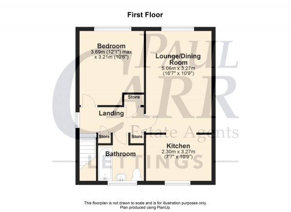 Floor Plan Image for 1 Bedroom Maisonette to Rent in Littleworth Road, Hednesford, Cannock WS12 1NT