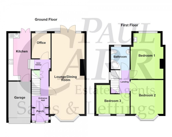 Floor Plan for 3 Bedroom Semi-Detached House for Sale in Westwood Road, Sutton Coldfield, West Midlands, B73, 6UQ -  &pound400,000