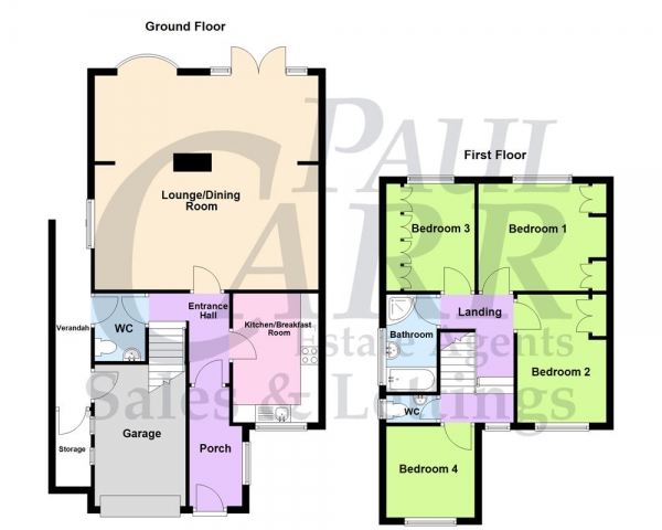 Floor Plan for 4 Bedroom Semi-Detached House for Sale in Fordwater Road, Streetly, B74 2BG, Streetly, B74, 2BG -  &pound340,000