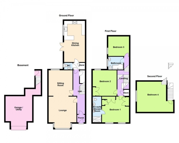 Floor Plan Image for 4 Bedroom Semi-Detached House for Sale in Victoria Road, Sutton Coldfield, B72 1SY