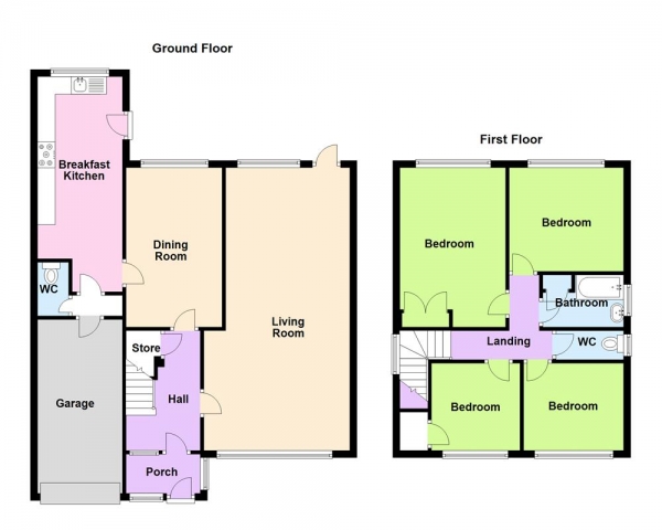 Floor Plan Image for 4 Bedroom Detached House for Sale in Alcester Drive, Sutton Coldfield, B73 6PY