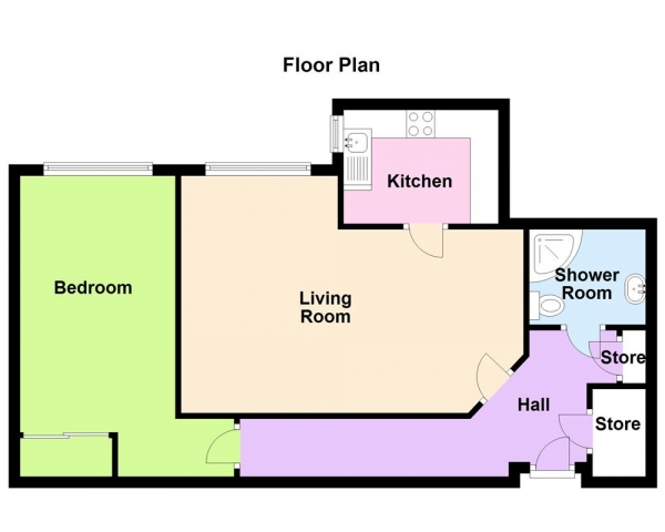 Floor Plan for 1 Bedroom Retirement Property for Sale in Steeple Lodge, Church Road, Sutton Coldfield, B73 5GB, B73, 5GB - OIRO &pound130,000