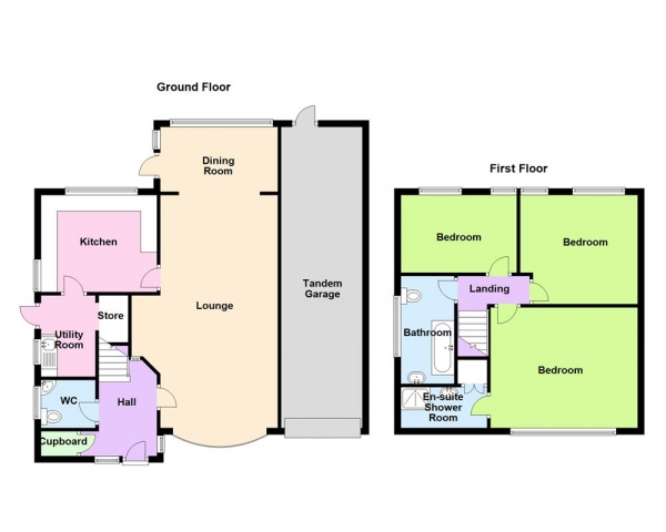 Floor Plan for 3 Bedroom Detached House for Sale in Alcester Drive, Sutton Coldfield, B73 6PZ, B73, 6PZ - Offers in Excess of &pound425,000