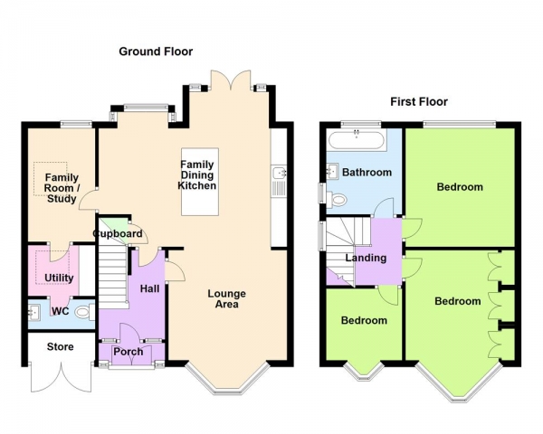 Floor Plan for 3 Bedroom Semi-Detached House for Sale in New Church Road, Sutton Coldfield, B73 5RP , B73, 5RP - Offers in Excess of &pound450,000