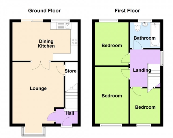 Floor Plan Image for 3 Bedroom Semi-Detached House for Sale in Pugin Gardens, Birmingham, B23 5YF