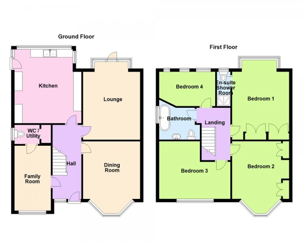 Floor Plan for 4 Bedroom Detached House for Sale in Antrobus Road, Sutton Coldfield, B73 5EN, B73, 5EL - OIRO &pound535,000