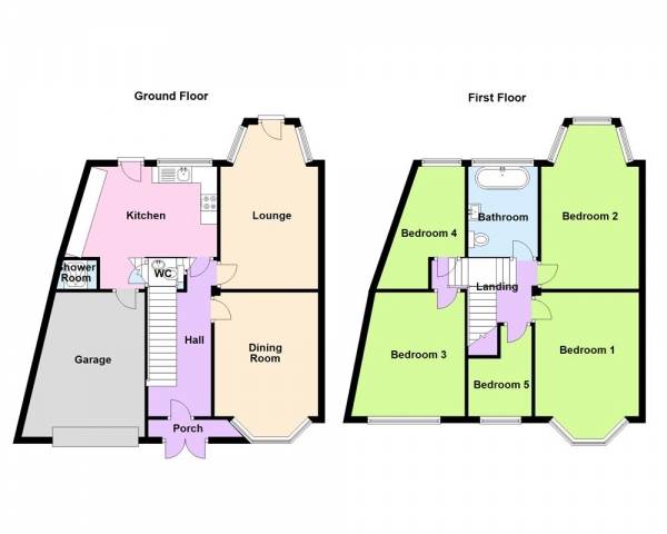 Floor Plan for 5 Bedroom Semi-Detached House for Sale in Ivy Road, Sutton Coldfield, B73 5ED, B73, 5ED - OIRO &pound455,000