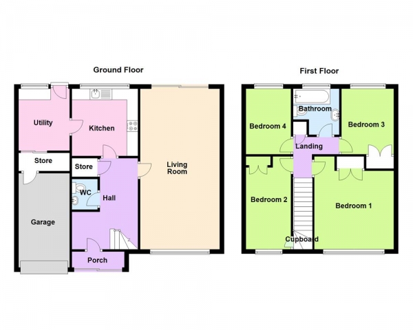 Floor Plan for 4 Bedroom Detached House for Sale in Milcote Drive, Sutton Coldfield, B73 6QJ, B73, 6QJ - Offers in Excess of &pound375,000