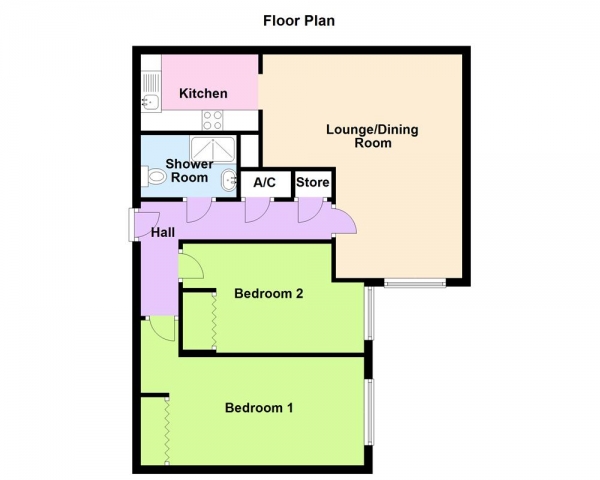 Floor Plan for 2 Bedroom Retirement Property for Sale in Midland Drive, Sutton Coldfield, B72 1TU, B72, 1TU -  &pound125,000