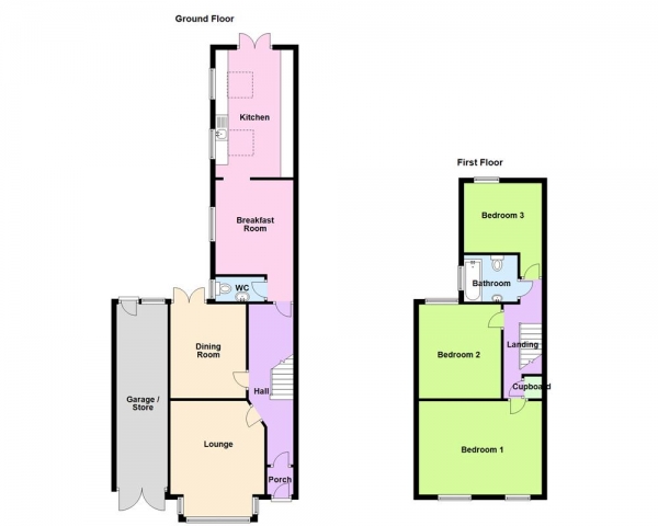 Floor Plan for 3 Bedroom Semi-Detached House for Sale in Holland Road, Sutton Coldfield, B72 1RQ, B72, 1RQ -  &pound475,000