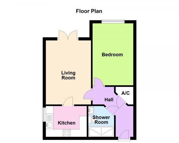 Floor Plan for 1 Bedroom Retirement Property for Sale in Jockey Road, Sutton Coldfield, B73 5XE, Boldmere, B73, 5XE -  &pound145,000
