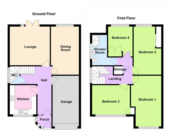 Floor Plan Image for 4 Bedroom Detached House for Sale in Woodland Rise, Sutton Coldfield, B73 6EL