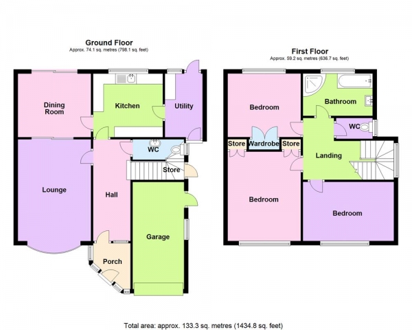 Floor Plan Image for 3 Bedroom Detached House for Sale in Morven Road, Sutton Coldfield, B73 6NE