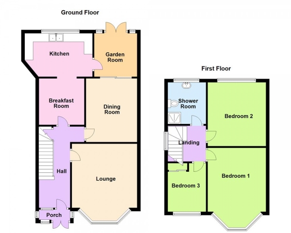 Floor Plan for 3 Bedroom Semi-Detached House for Sale in Redacre Road, Sutton Coldfield, B73 5EE, B73, 5EE - OIRO &pound350,000