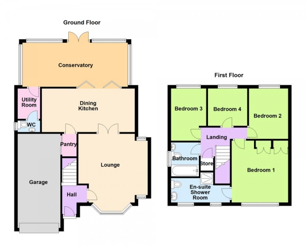 Floor Plan Image for 4 Bedroom Detached House for Sale in Cheadle Drive, Birmingham, B23 5XF