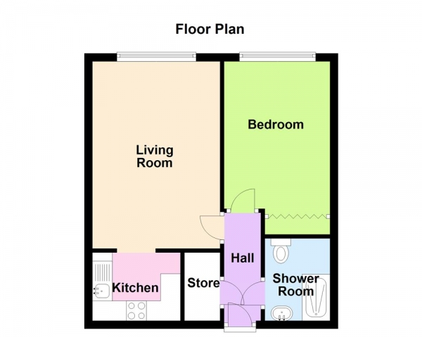 Floor Plan for 1 Bedroom Retirement Property for Sale in Midland Drive, Sutton Coldfield, B72 1TU, B72, 1TU - OIRO &pound90,000