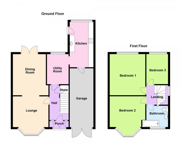 Floor Plan Image for 3 Bedroom Semi-Detached House for Sale in Jockey Road, Sutton Coldfield, B73 5DQ