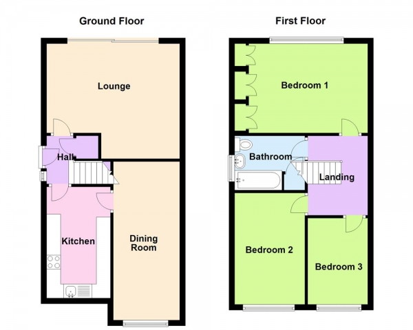 Floor Plan Image for 3 Bedroom Semi-Detached House for Sale in Wilkinson Close, Sutton Coldfield,  B73 5QG